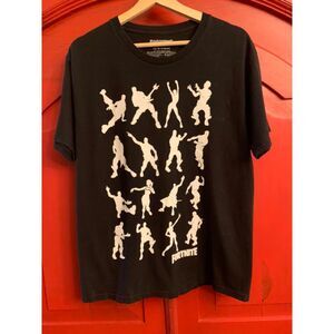 Fortnite Size Large 42/44 Men's Tee Shirt Gaming Black Royale Dance Not a Spot